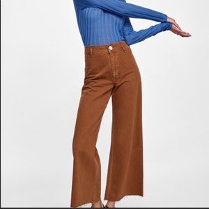 Zara Marine Straight Premium Jeans in Brownish-Orange Size 10 NWT!